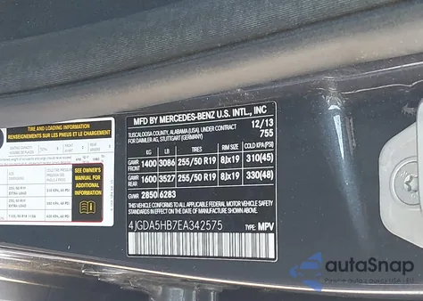 2014 Mercedes-Benz Ml 350 4Matic z USA, uszkodzony, nr VIN 4JGDA5HB7EA342575